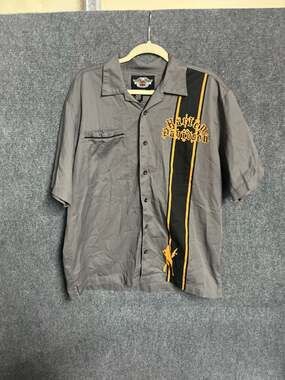 Vintage Harley-Davidson Men's Gray Mechanic  Graphic Size Large 403